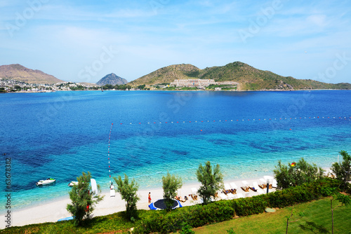 The beach at luxury hotel, Bodrum, Turkey