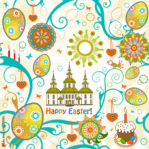 Easter seamless background. Vector illustration.