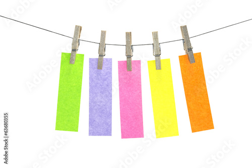 Five multicolor flat sticky note