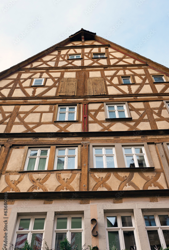 Traditional Half Timbered House in Rothenburg ob der Tauber