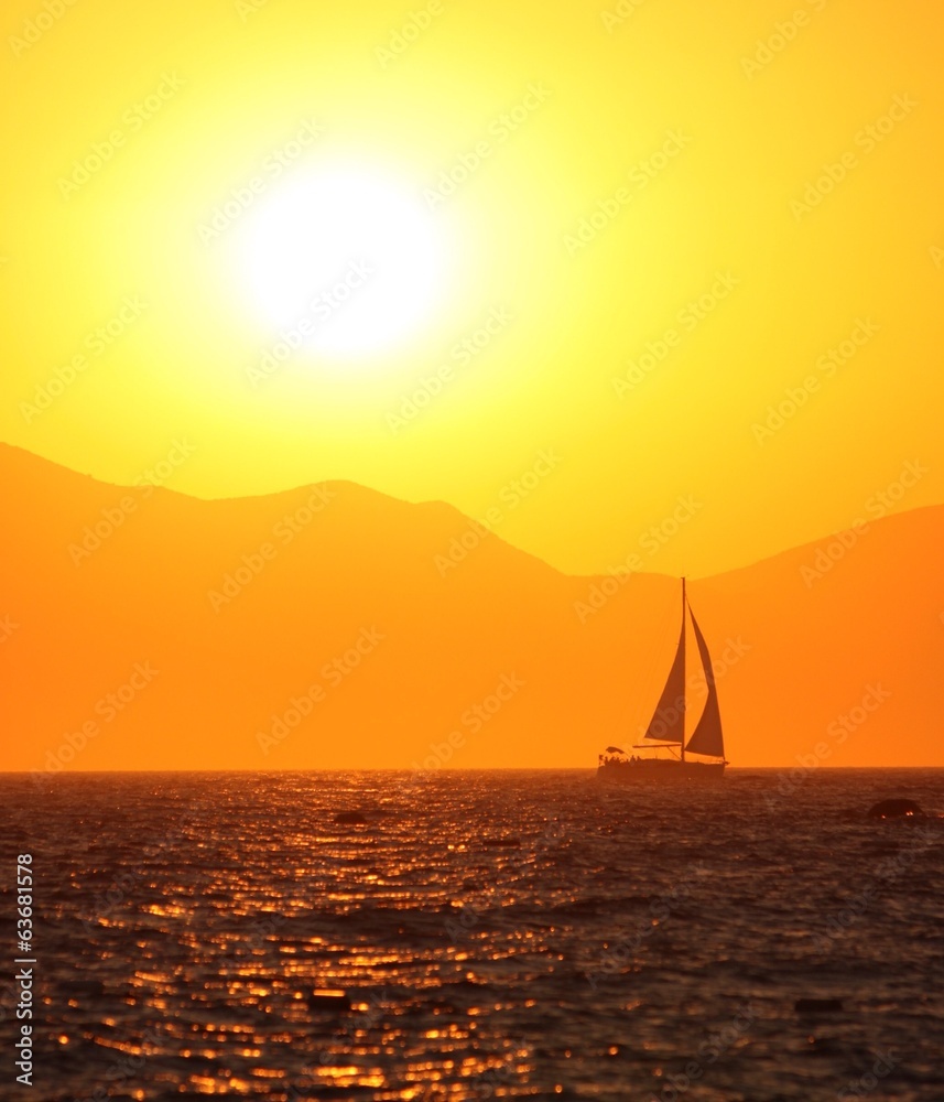 Sunset and Sailboat