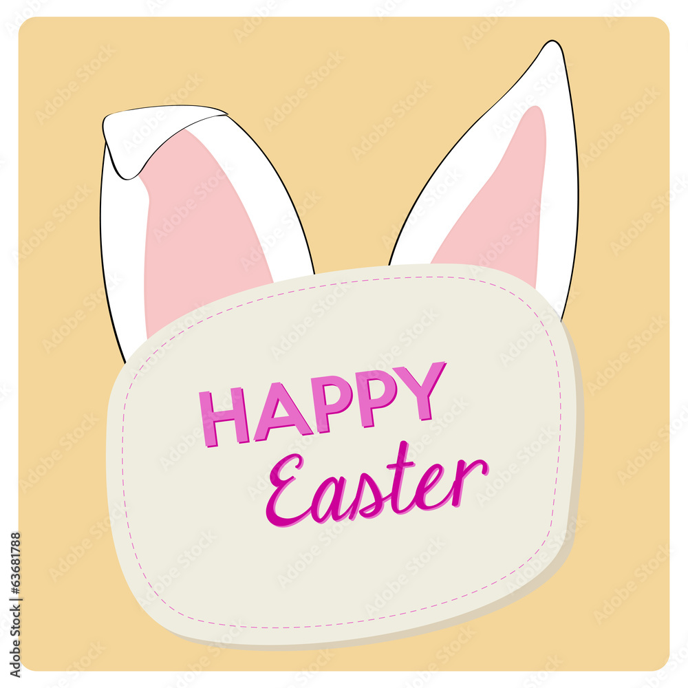 easter card, large bunny ears with message of good wishes easter card, large bunny ears with message of good wishes
