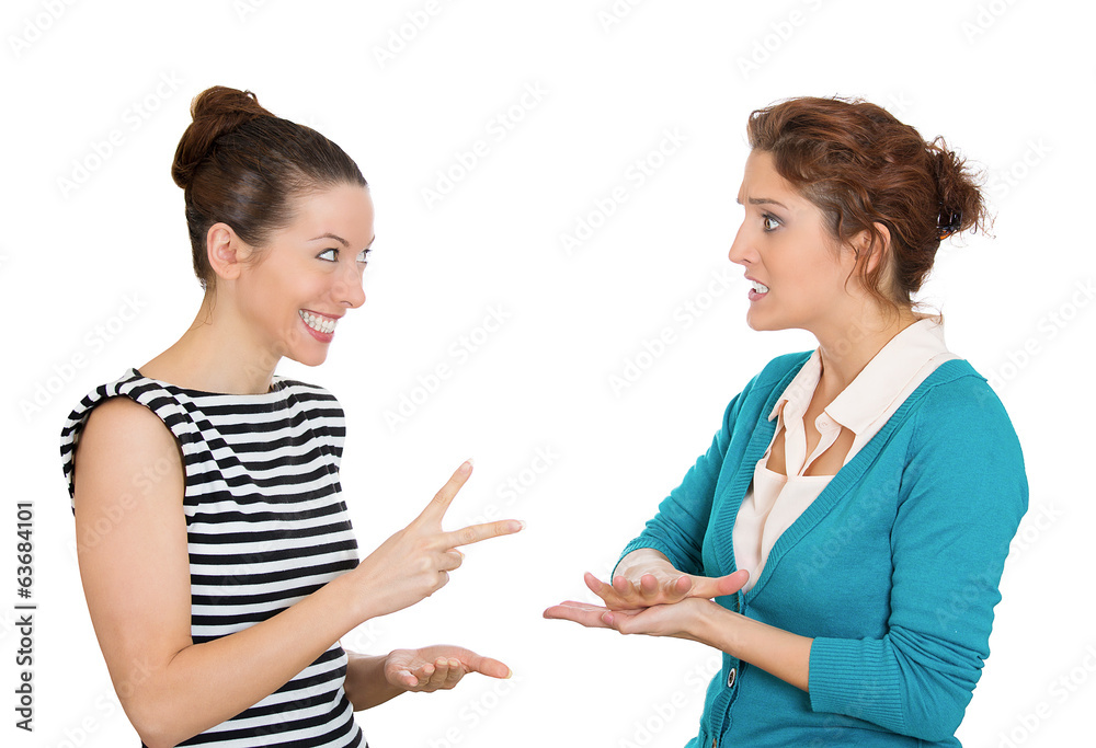 Women playing in paper, rock, scissors Women playing in paper, rock, scissors