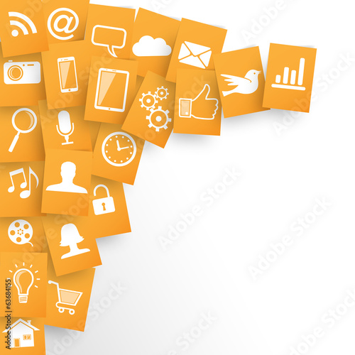 Webdesign Applications Background in Orange Papers