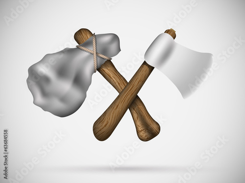 Two axes in a cross