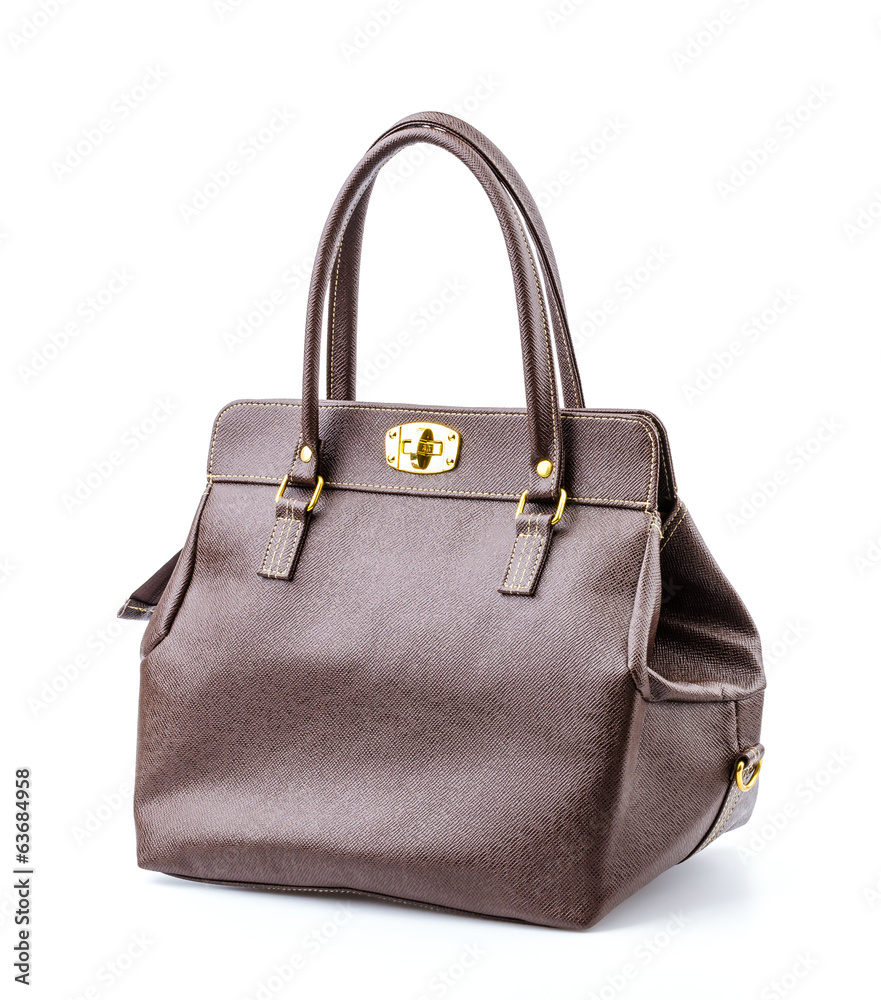 Woman leather bag isolated white background Woman leather bag isolated white background