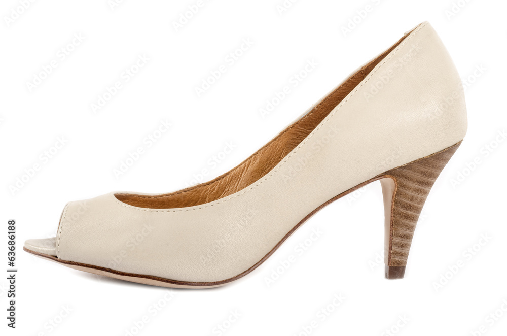 Bone White Open Toe Dress Shoes Isolated Bone White Open Toe Dress Shoes Isolated