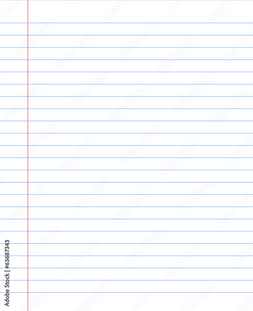 Blank notebook paper sheet with lines Stock Vector | Adobe Stock