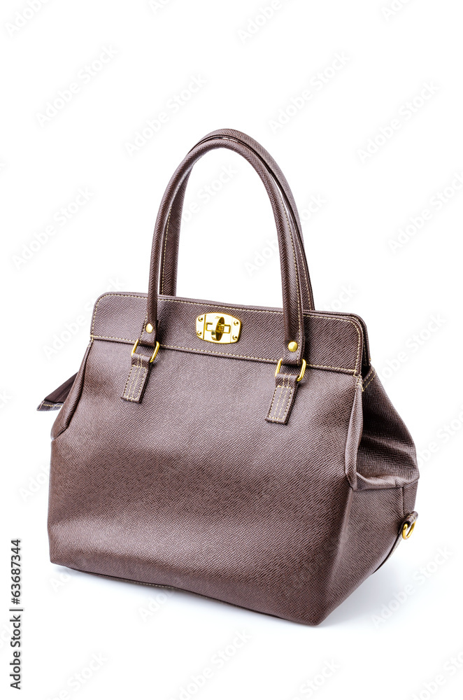 Woman leather bag isolated white background Woman leather bag isolated white background