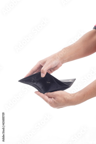 Empty Wallet on white background