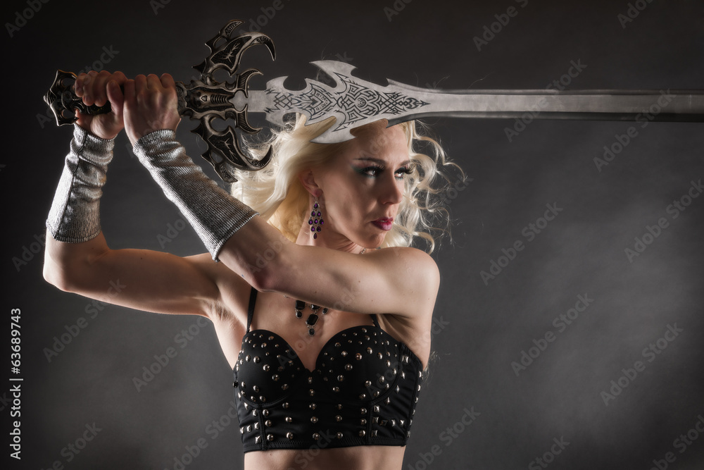 Woman and sword