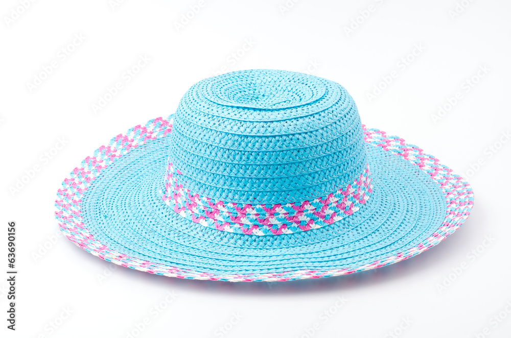 Beach hat isolated white background Beach hat isolated white background