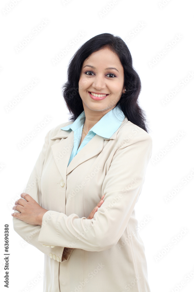 Young business woman with arms crossed Young business woman with arms crossed