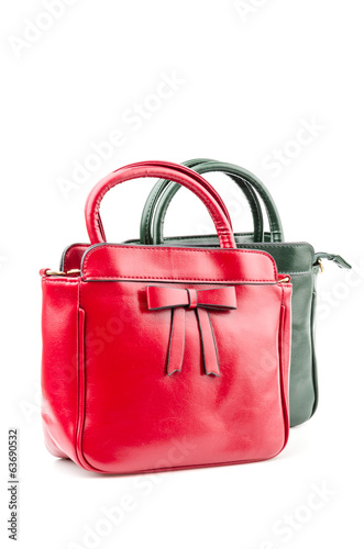 Handbag isolated white background