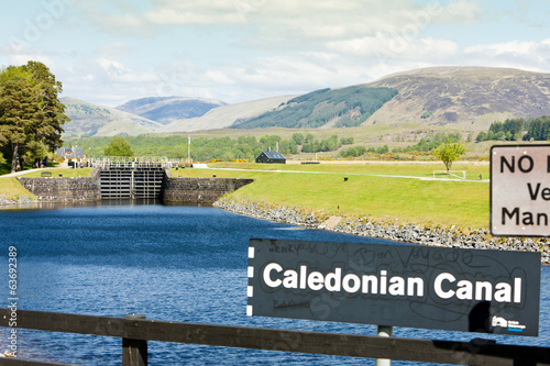 Laggan Locks on Caledonian Canal, West Highlands, Scotland photo