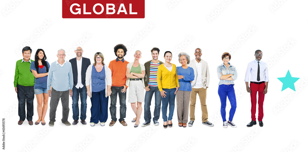 Fototapeta premium Group of Multiethnic Diverse Colorful People