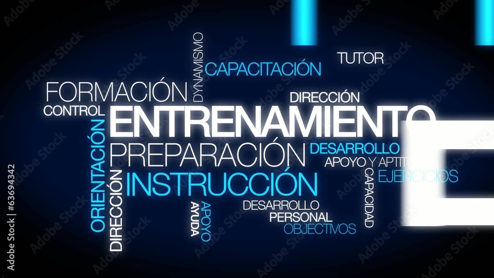 Entrenamiento instrucción preparación nube de etiquetas