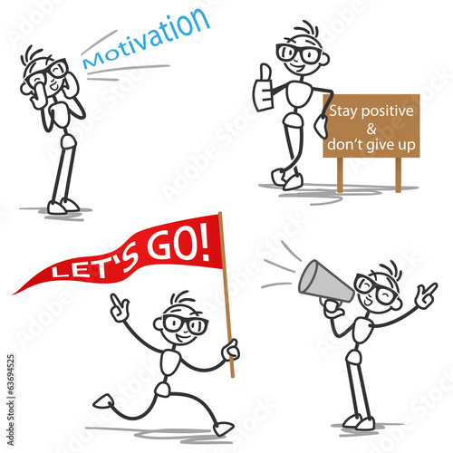 Stickman motivation cheering supporting