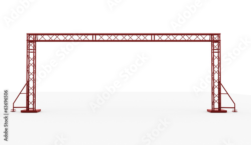 Red stage construction rendered isolated