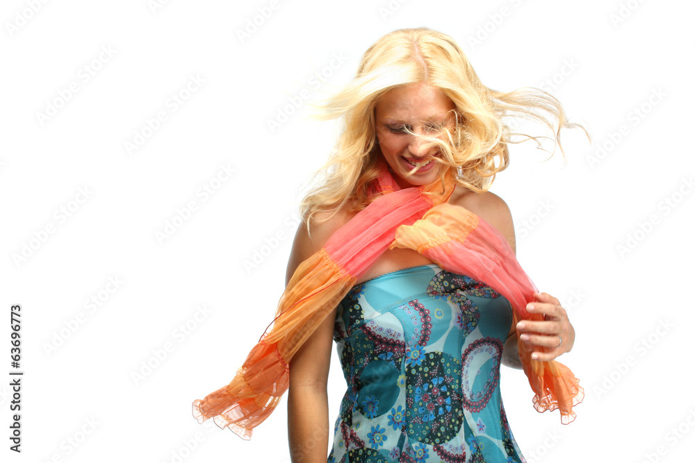 Windy woman's portrait
