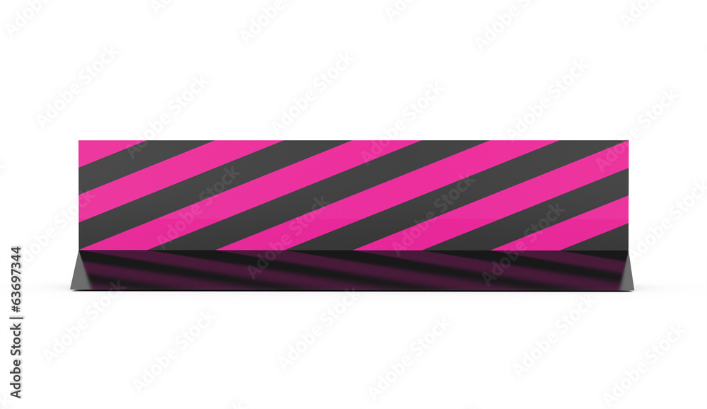 Pink road blockade isolated