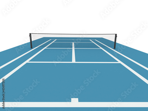 Blue tennis court