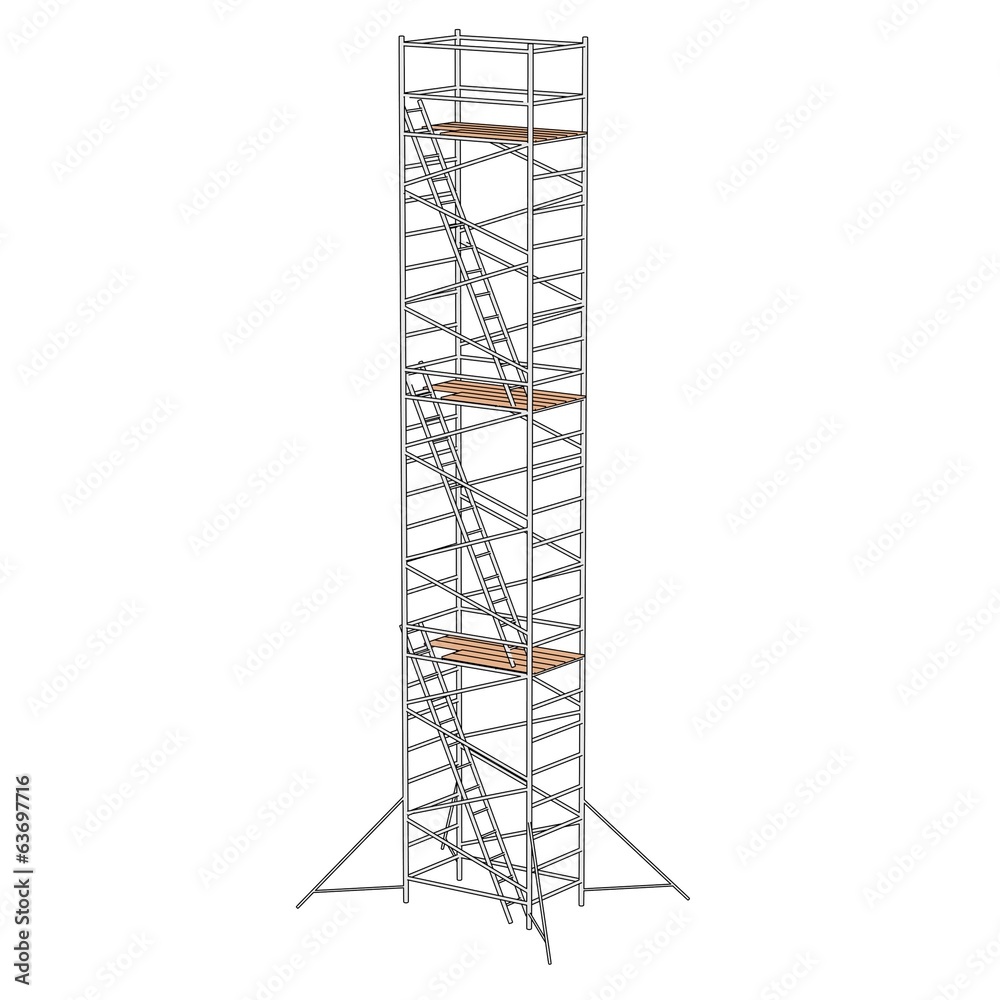 cartoon illustration of construction scaffolding cartoon illustration of construction scaffolding