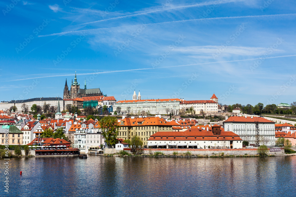 View of Charles bridge over Vltava river and Gradchany (Prague C View of Charles bridge over Vltava river and Gradchany (Prague C