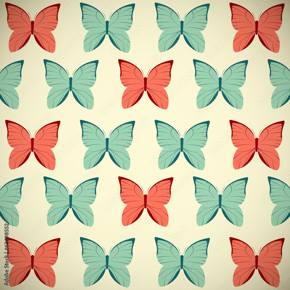 Retro butterflies background for Your design