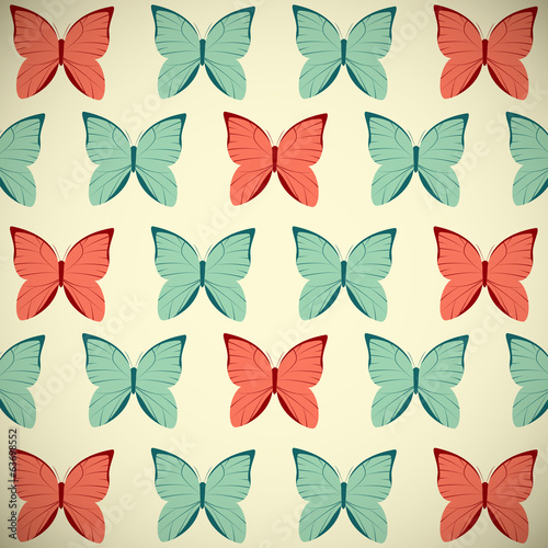 Retro butterflies background for Your design