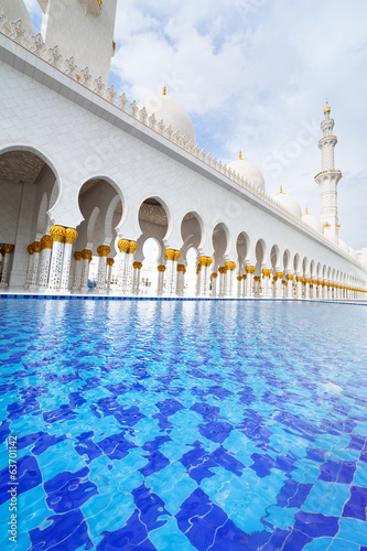 Sheikh Zayed Grand Mosque in Abu Dhabi, the capital city of UAE photo