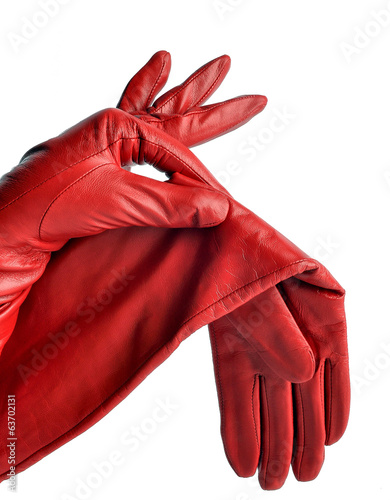 A pair of elegant women's leather gloves