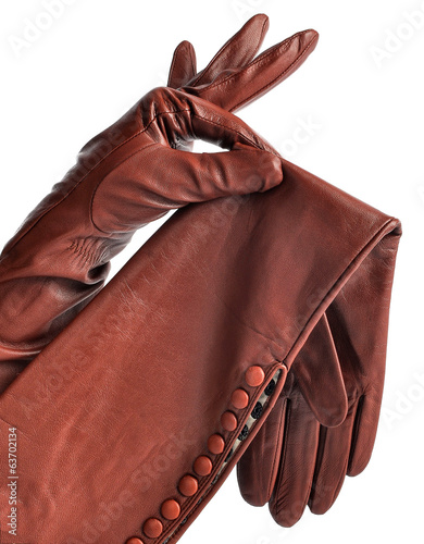 A pair of elegant women's leather gloves
