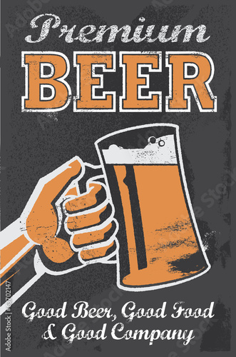 Vintage Brewery Beer Poster - Chalkboard Vector Sign
