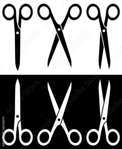 scissors icons with comb for hair salon