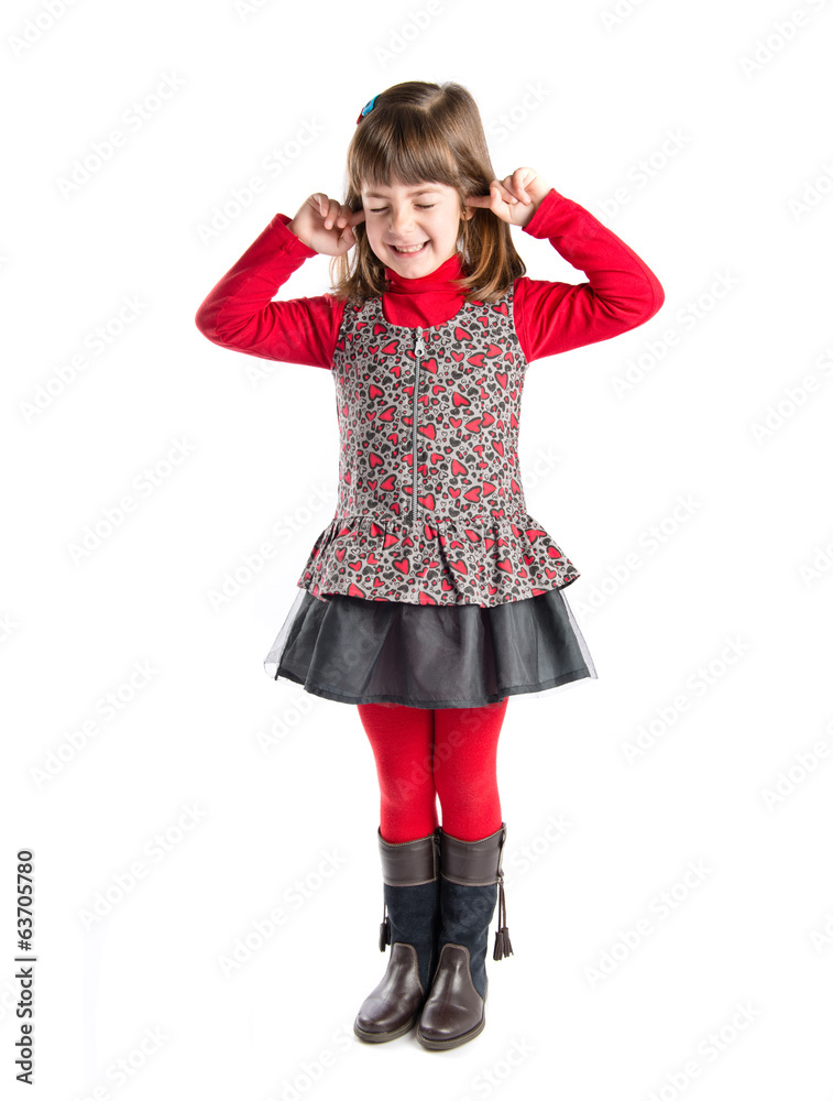 Child thinking over isolated white background Child thinking over isolated white background