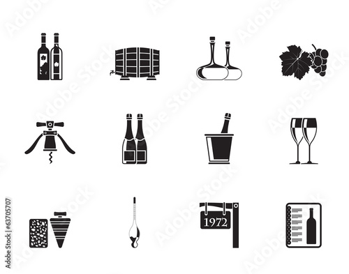Silhouette Wine and drink Icons