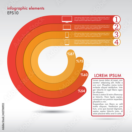 modern infographics elements in a circle.