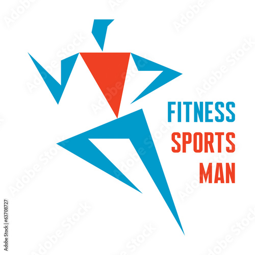 Fitness Sports Man - running man - vector logo sign