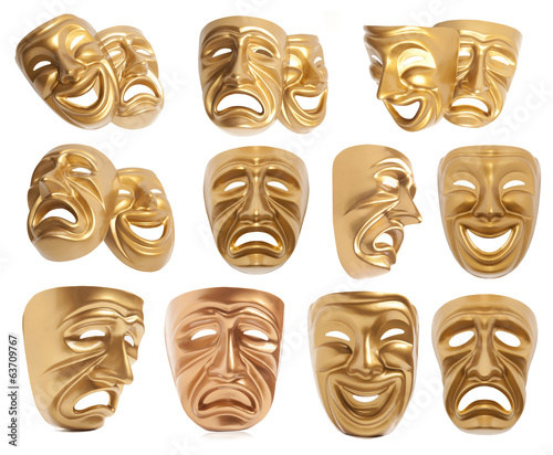 Set of theatrical mask isolated