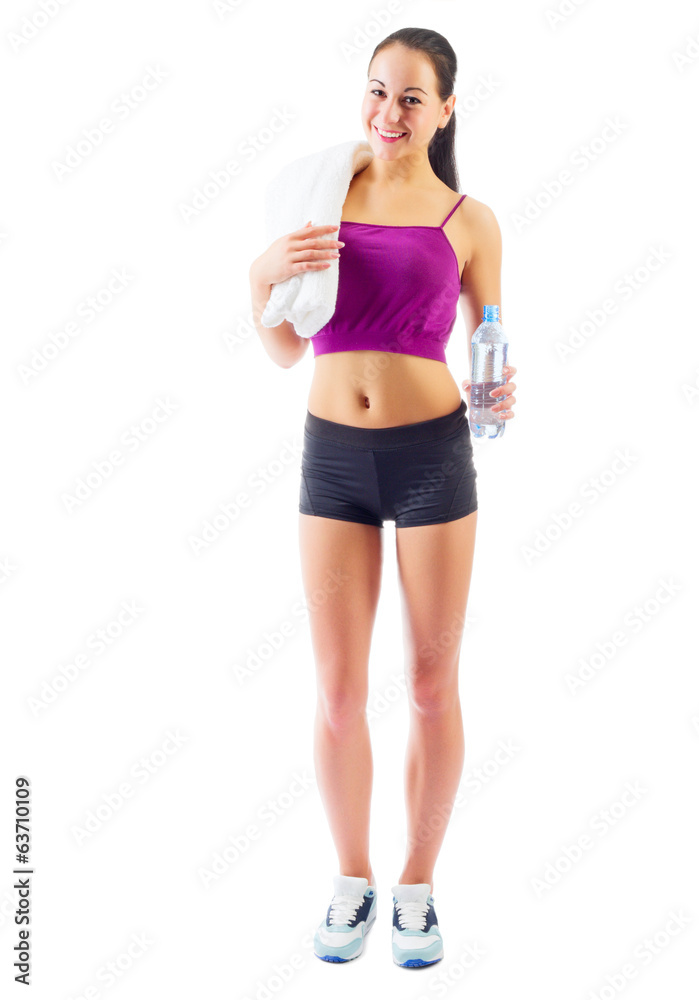 Sporty girl with water Sporty girl with water