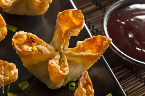 Asian Crab Rangoons with Sweet and Sour Sauce photo