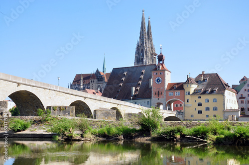 The Cathedral and the city of Regensburg, Germany, Europe