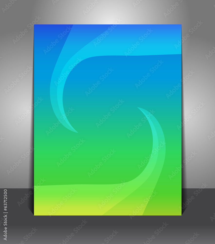 Abstract green blue poster template background
