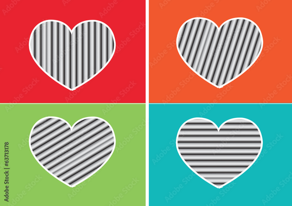 Heart Icon and Hearts symbol lines abstract idea design