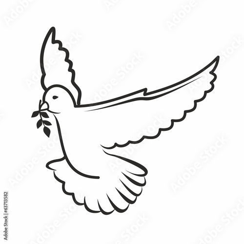 black outline of a dove