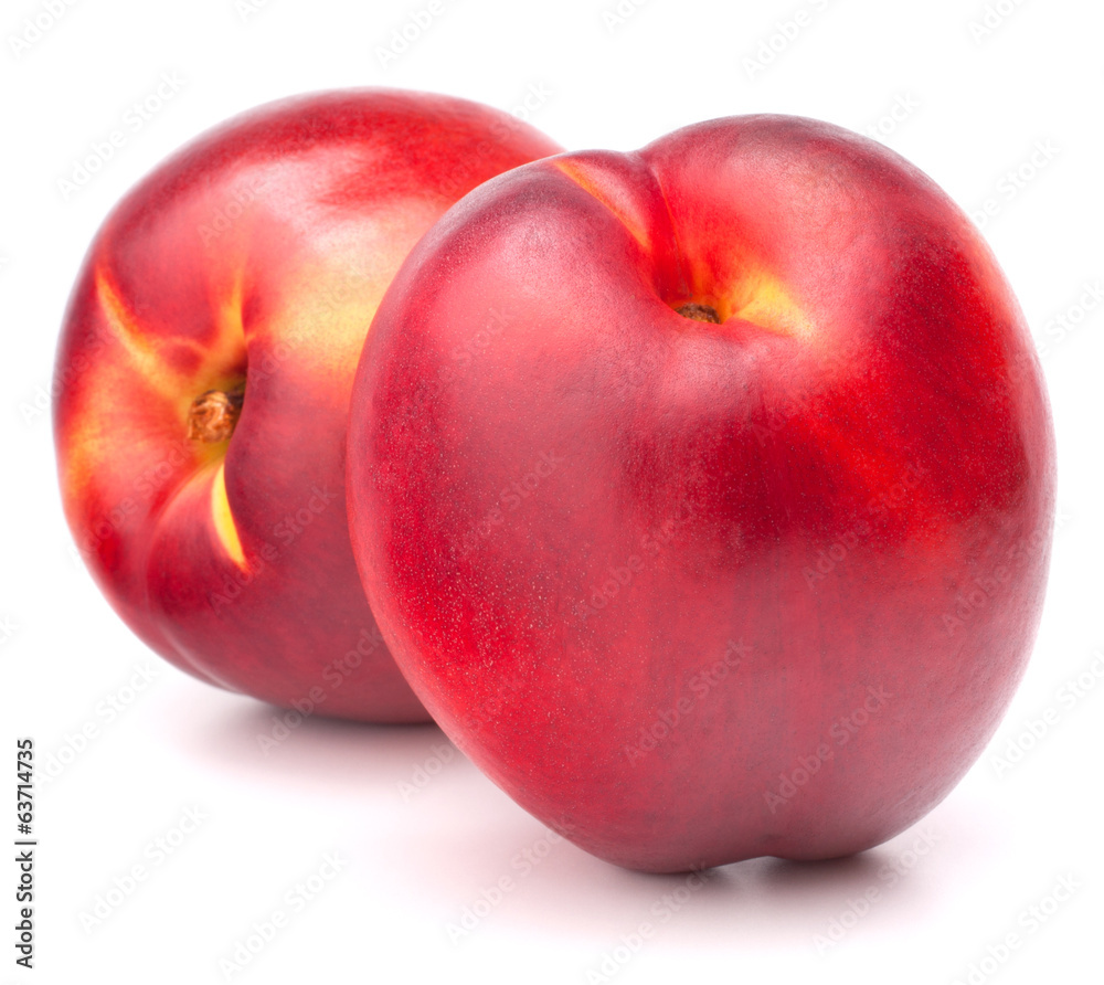 Nectarine fruit isolated on white background cutout Nectarine fruit isolated on white background cutout