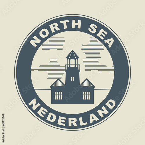 Stamp or label with word Nederland (Netherlands) inside