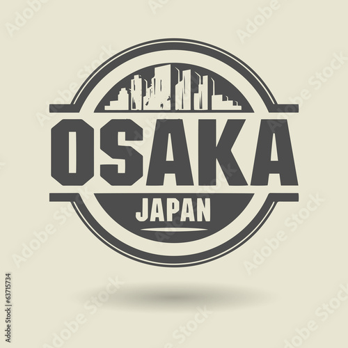 Stamp or label with text Osaka, Japan inside, vector
