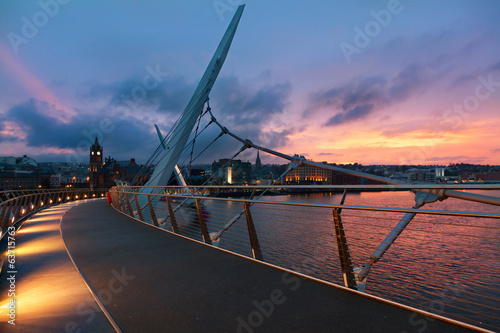 Sunset over Peace Bridge of...